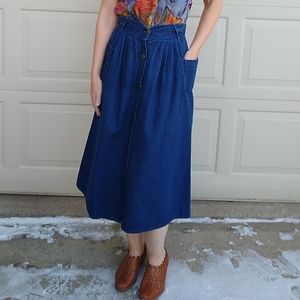 vintage 1980's ZENA JEANS denim skirt S M